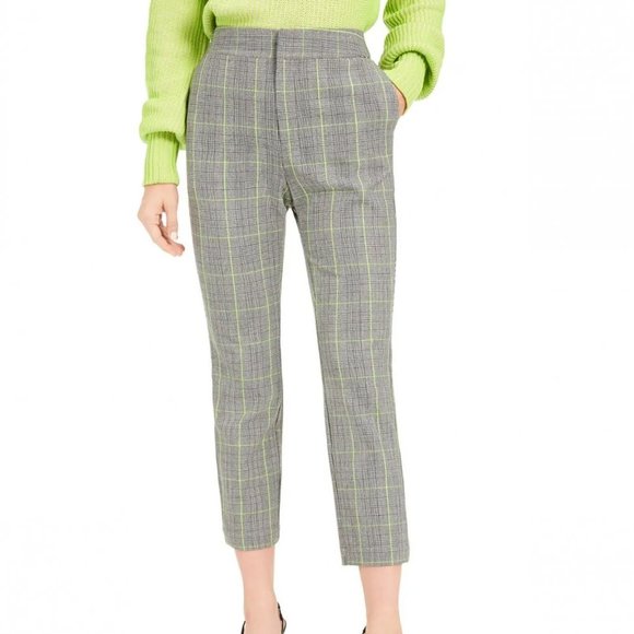 NWT Bar III Becca Tilley x Plaid Tapered Pants - Picture 1 of 13